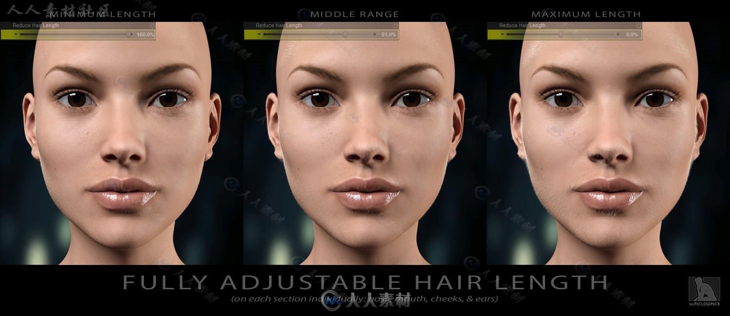 daz3d超逼真面部细节皮肤特写3d模型 - 模型与贴图 - 人人素材 rrcg