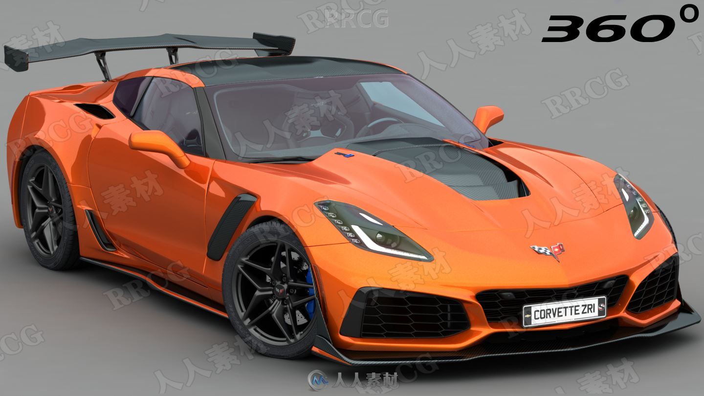 雪佛兰克尔维特超跑chevrolet corvette zr1真实汽车高质量3d模型