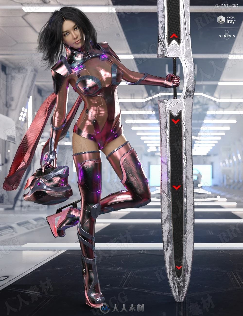 科幻机甲动漫女性角色3d模型合集