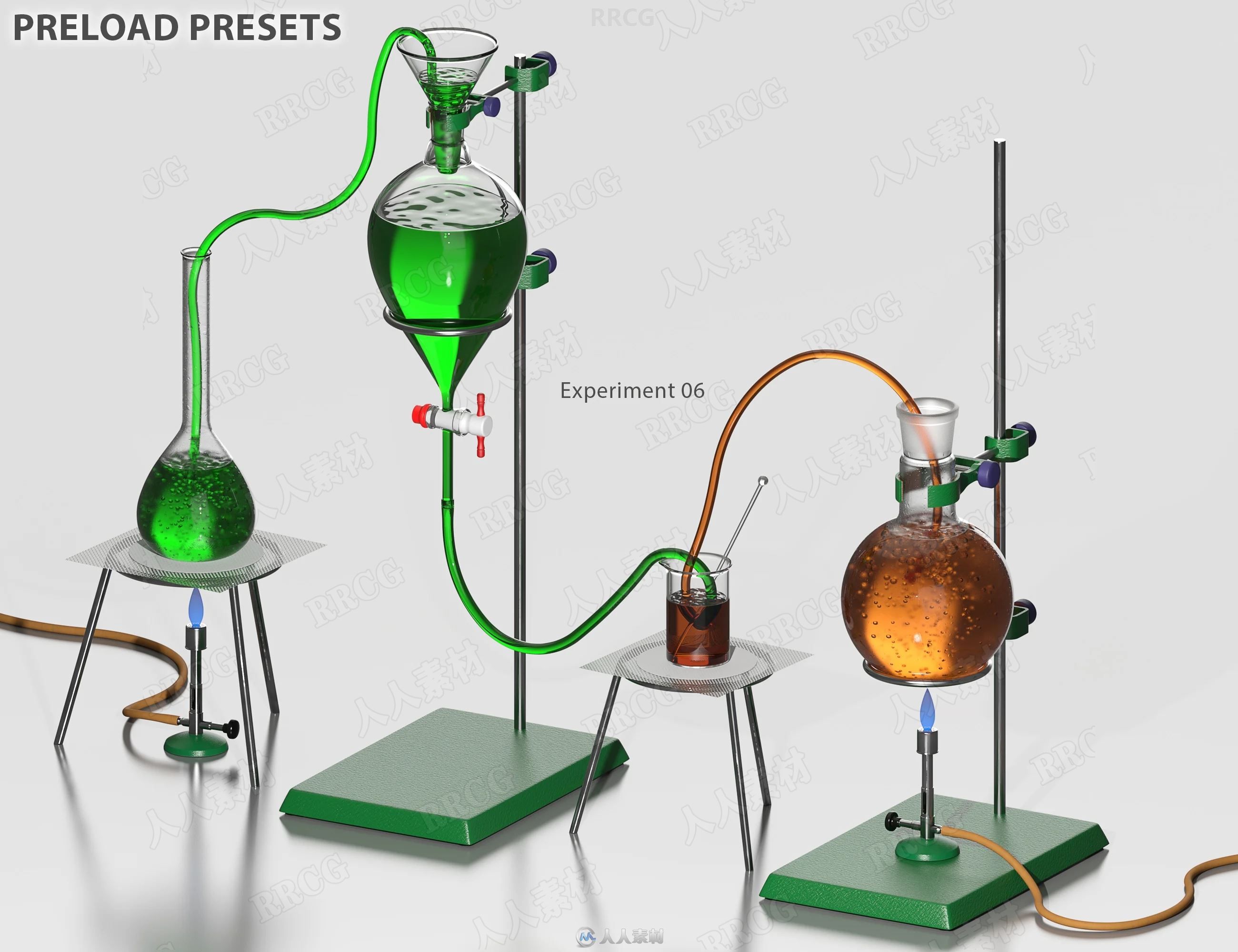 化学实验精美逼真玻璃器皿道具3d模型合集
