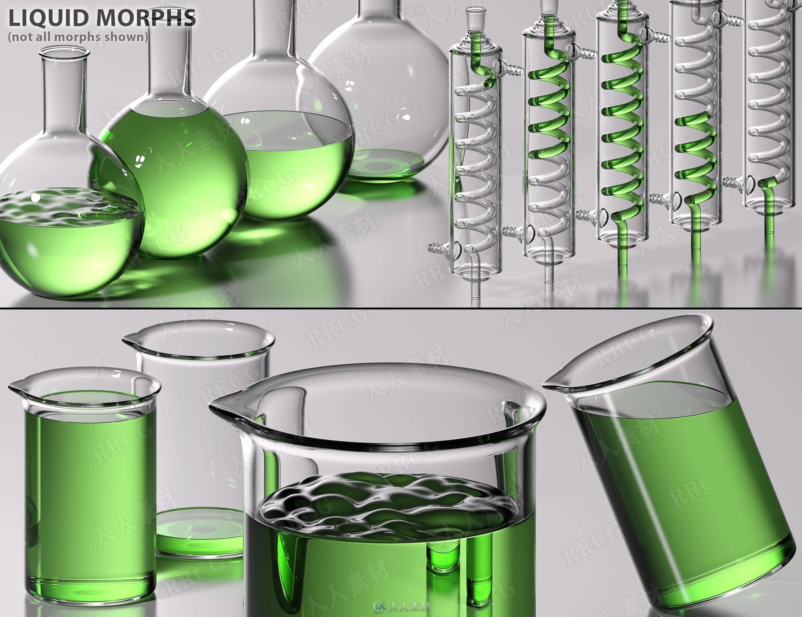 化学实验精美逼真玻璃器皿道具3d模型合集