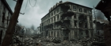 逼真二战战场城市废墟建筑破坏环境场景UE游戏素材