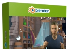 Blender等轴奇幻小世界场景实例制作视频教程