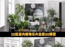 20组高质量室内植物花卉盆栽3D模型合集 Evermotion第280季