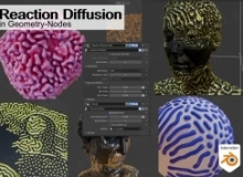 Reaction Diffusion复杂抽象动画物理构建模拟Blender插件