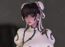 春丽白衣ChunLi《街头霸王》游戏角色雕刻手办3D打印模型