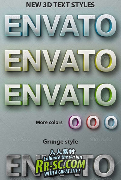 《实用3D立体PS字模》Envato 3D Text Styles