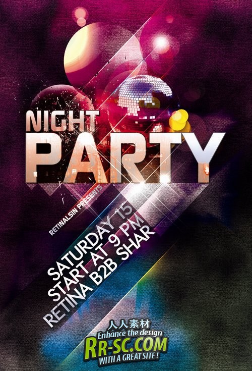 《DISCO宣传页PSD分层》Night Disco Flaer - GraphicRiver