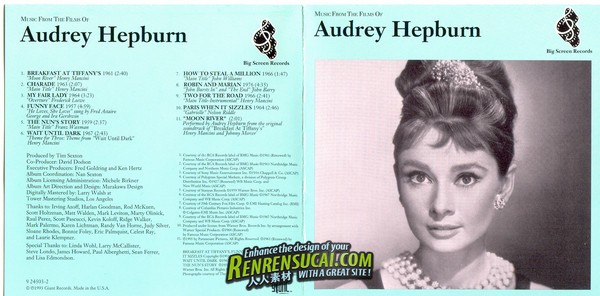 原声大碟 -《奥黛丽赫本电影配乐》(Music from the Films of Audrey Hepburn)[MP3]+[FLAC]