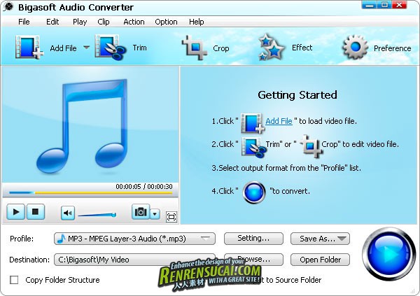 《音频转换工具》(Bigasoft Audio Converter)v3.4.14.4261/多国语言含简体中文/含注册