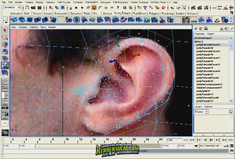 《Maya人物脸部精细建模高级教程》Gnomon Workshop Modeling the Human Head