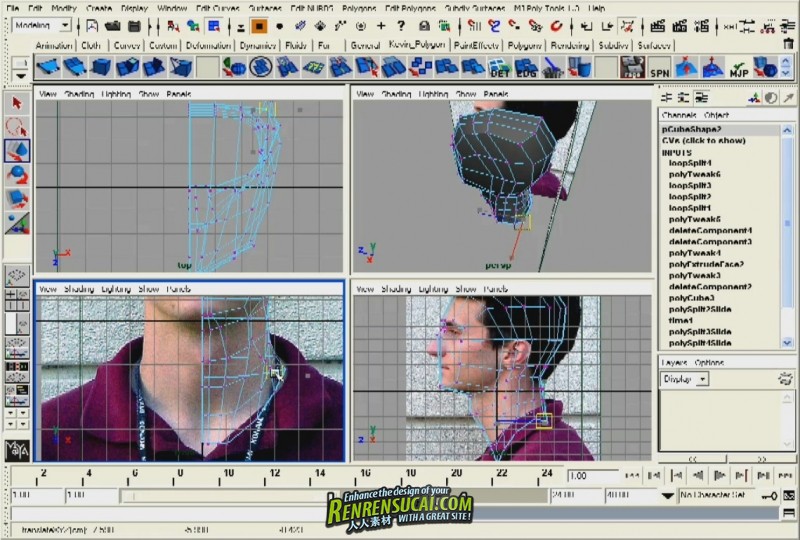 《Maya人物脸部精细建模高级教程》Gnomon Workshop Modeling the Human Head