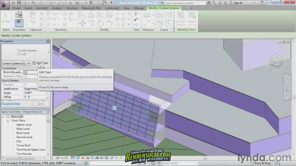 《Revit Architecture高级建模教程》Lynda Advanced Modeling in Revit Architecture