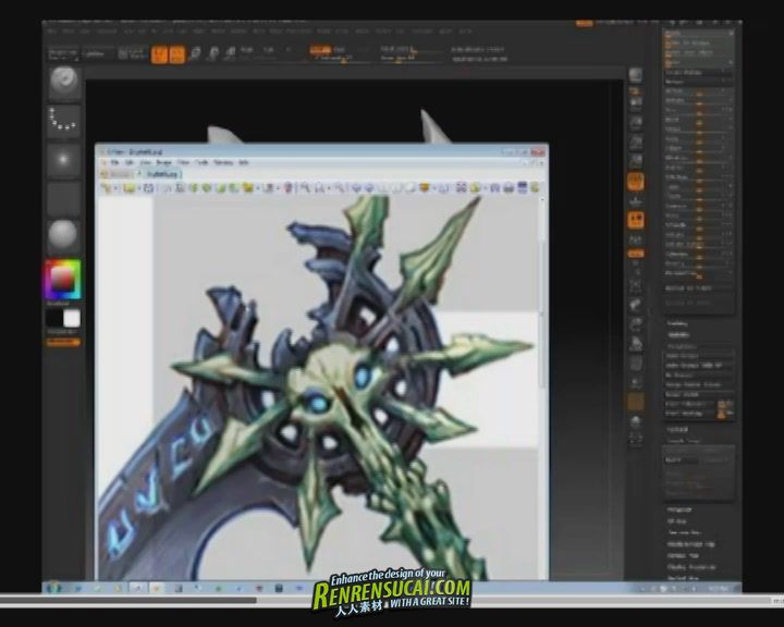 《Zbrush制作游戏暗黑血统2教程》DarkSiders II Scythe Sculpting Workflow with Z...