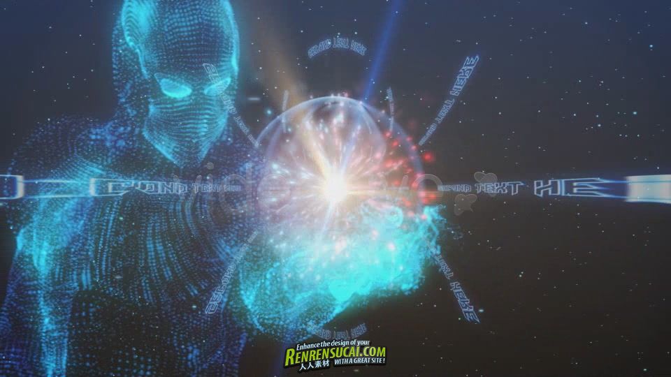 《震撼粒子机器人 AE模板》Videohive Holographic Presentation 631936 After Effe...