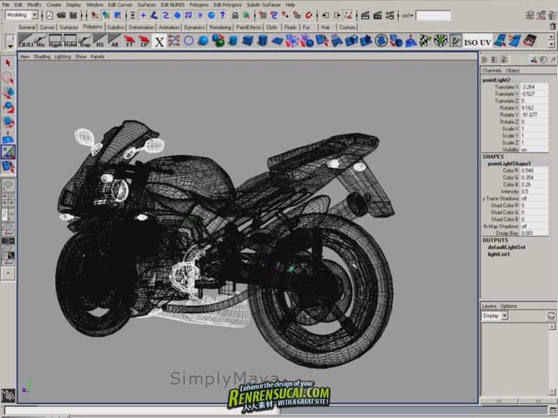 《Maya摩托车建模教程》Simply Maya Modeling The Yamaha YZF-R1