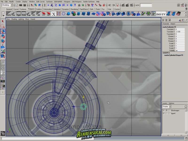 《Maya摩托车建模教程》Simply Maya Modeling The Yamaha YZF-R1