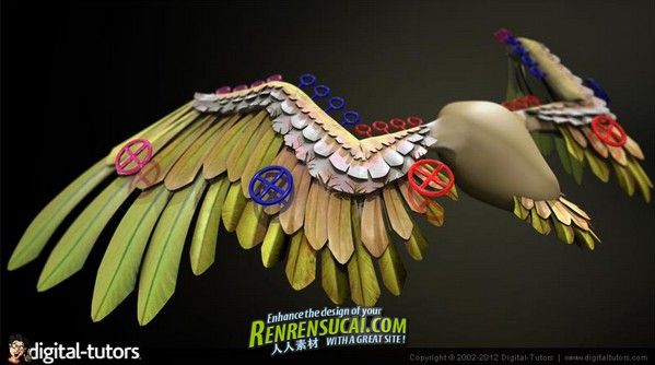 《3dsMax2012翅膀骨骼绑定》Digital-Tutors Rigging Wings in 3ds Max 2012