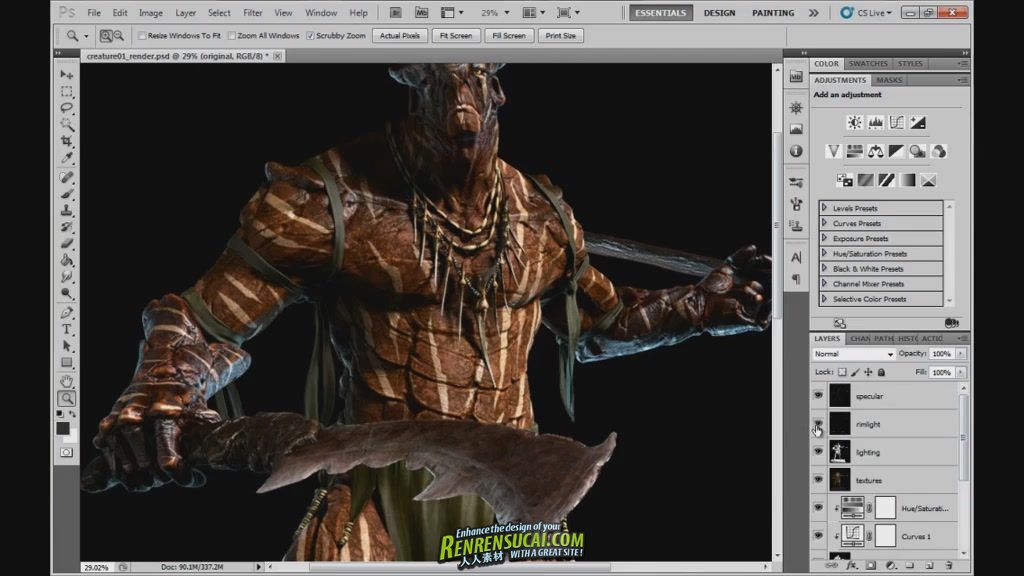 《Zbrush与3dsmax制作游戏电影猎人角色教程》ZbrushWorkshop The Making of The Hu...