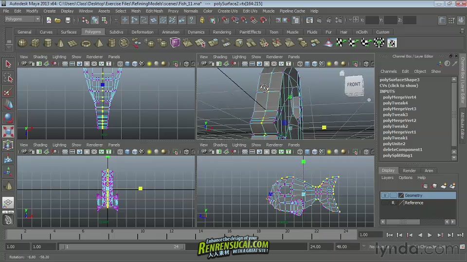 《Maya2013基础要点系列多边形建模技术教程》Lynda.com Maya Essentials 2 Polygonal Modeling Techniqu