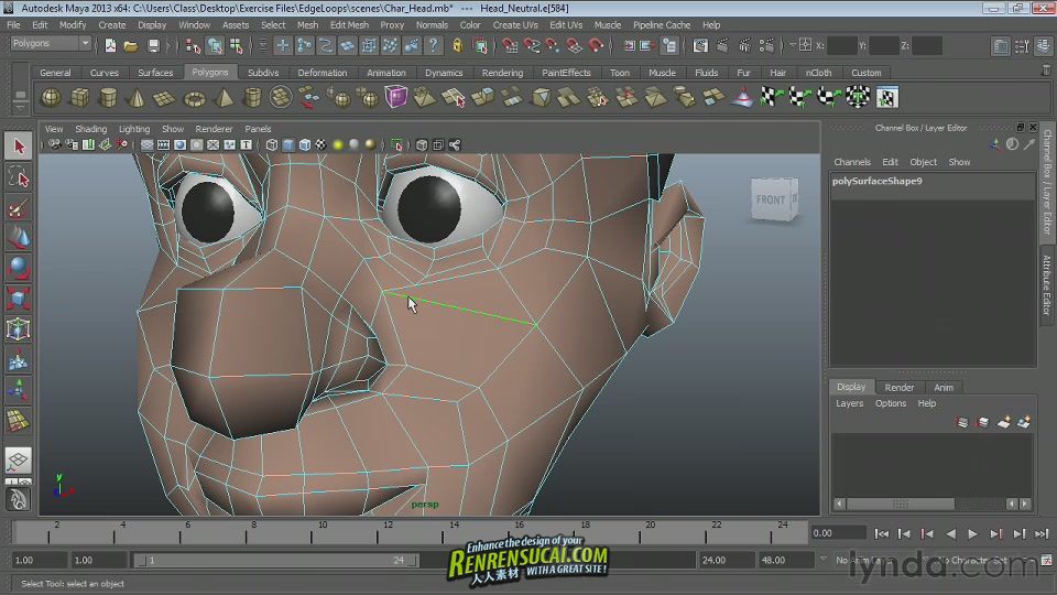 《Maya2013基础要点系列多边形建模技术教程》Lynda.com Maya Essentials 2 Polygonal Modeling Techniqu