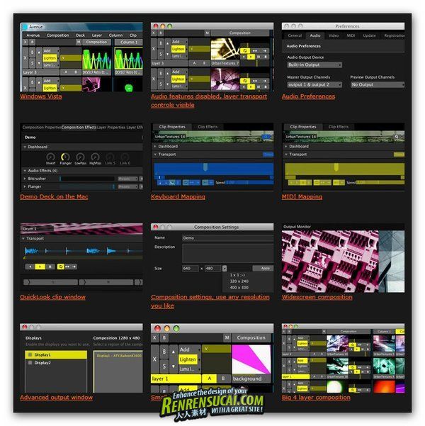 《即兴配影像创作工具(VJ工具软件)》(Resolume Avenue )v4.1.1