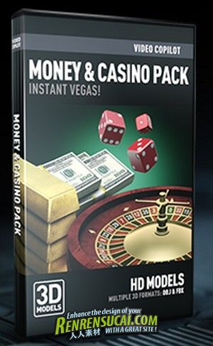 《娱乐游戏3D模型合辑》Video Copilot Money &amp; Casino Pack