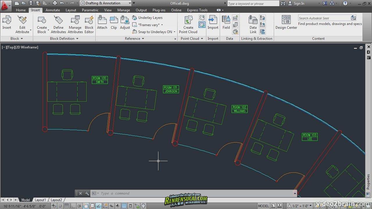 《AutoCAD 2013绘图对象视频教程》Video2brain AutoCAD 2013 Data Management Work...