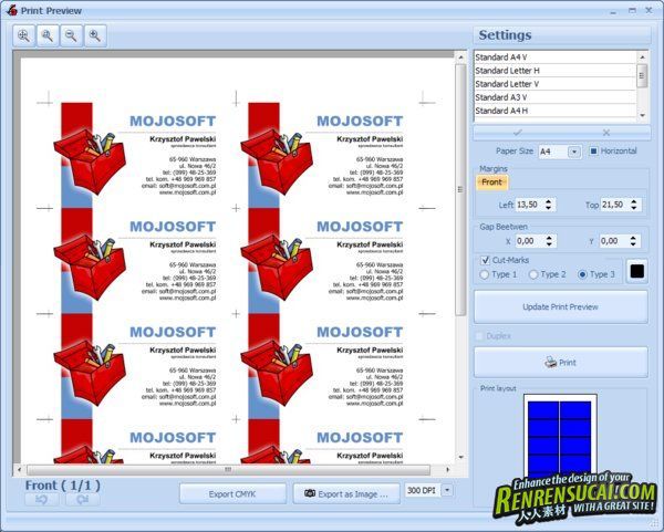 《名片制作软件》(Mojosoft Software BusinessCards MX)v4.7 Multilanguage[压缩包]