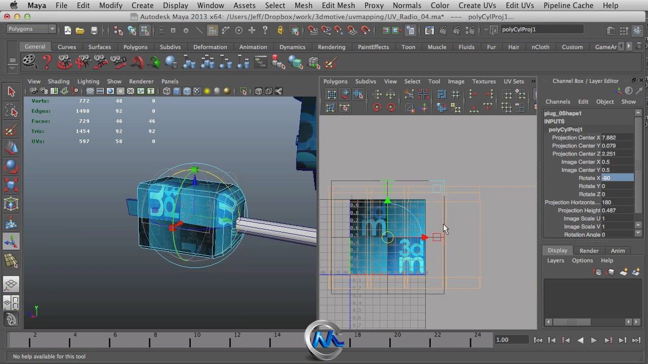 《Maya2013中UV工具使用教程》3DMotive Intro to UV Unwrapping in Maya 2013