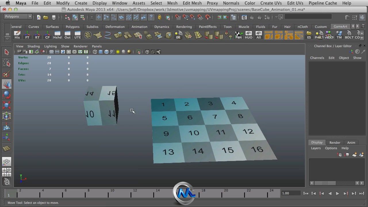 《Maya2013中UV工具使用教程》3DMotive Intro to UV Unwrapping in Maya 2013