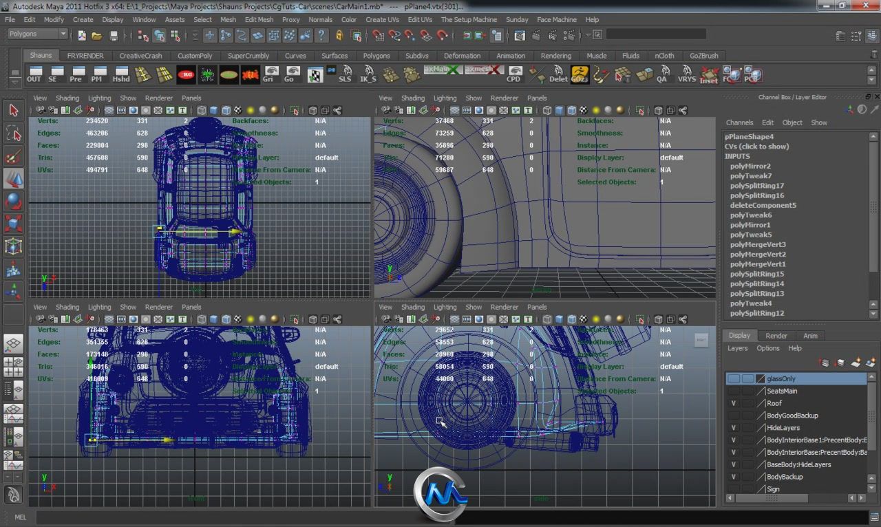 《Maya制作个性汽车视频教程》CGTuts+ Create A Stylized Car In Maya