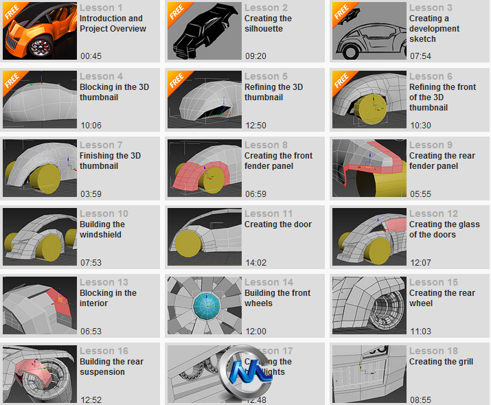 《3dsmax概念汽车设计建模教程》Digital-Tutors Creating Concept Vehicles in 3ds...