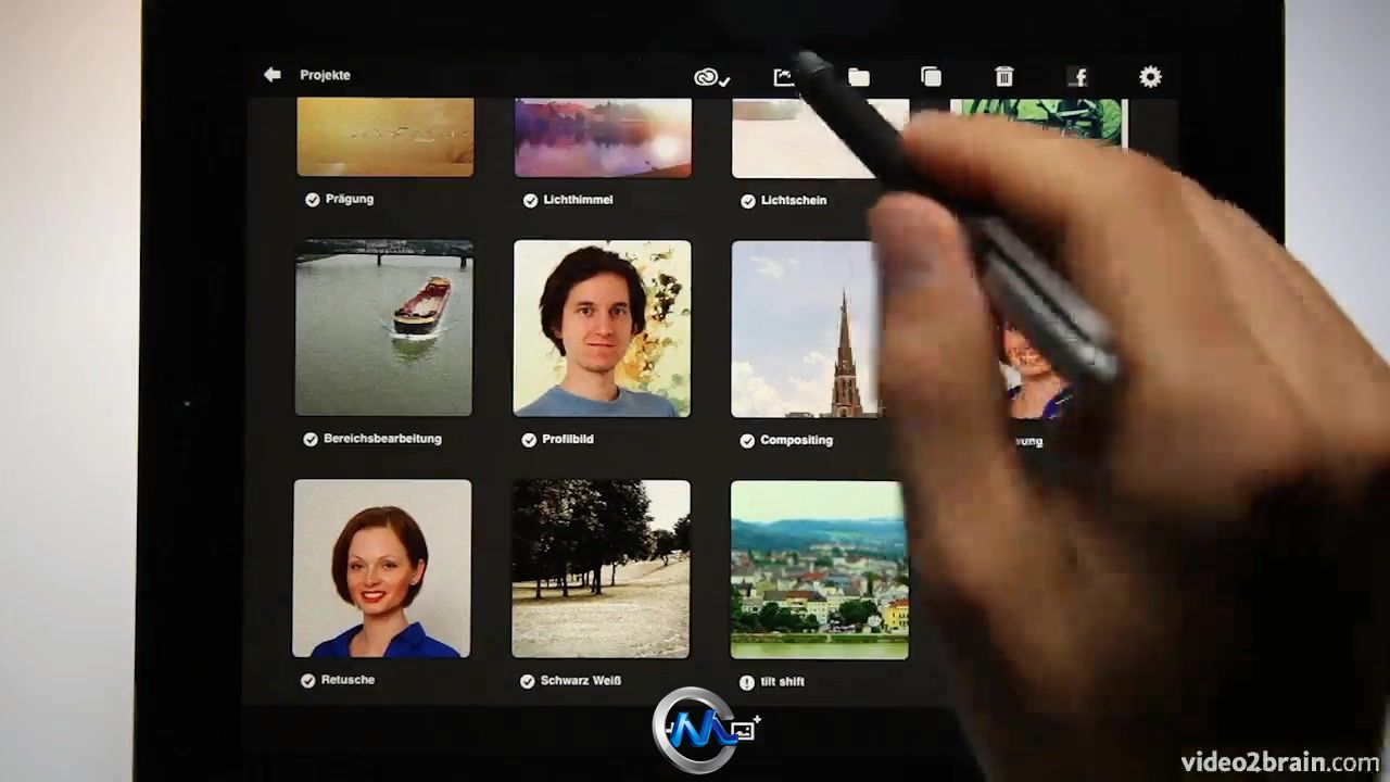 《Photoshop专业平板电脑PSTouch应用教程》video2brain Photoshop Touch German