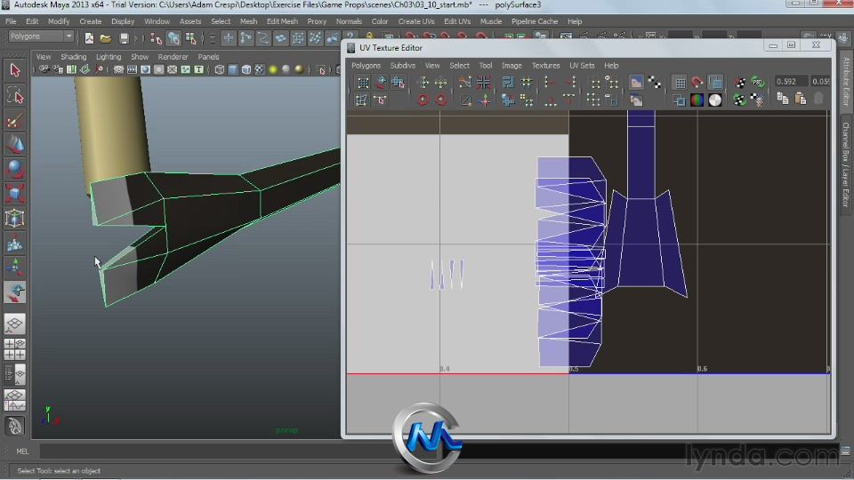 《Maya游戏道具建模视频教程》Lynda.com Game Prop Creation in Maya