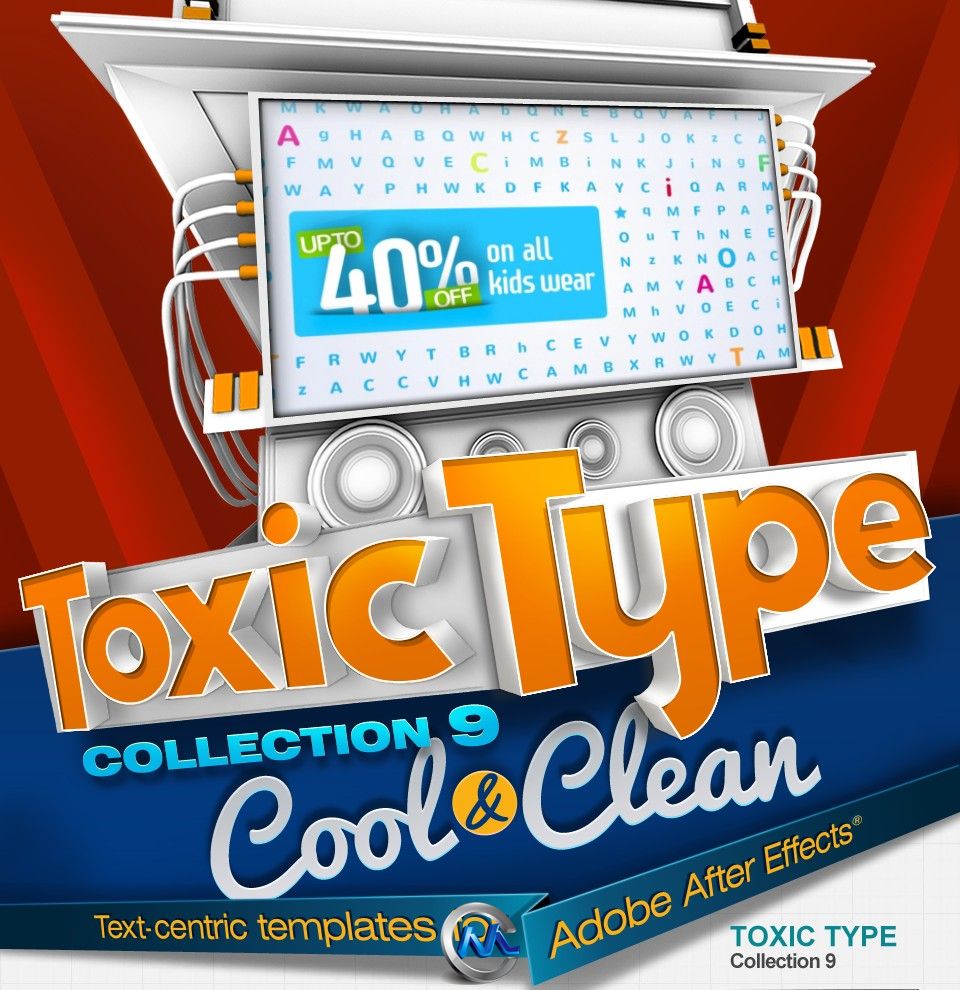 《DJ最强AE字体Logo模板合辑Vol.9》Digital Juice Toxic Type Collection 9 Cool a...