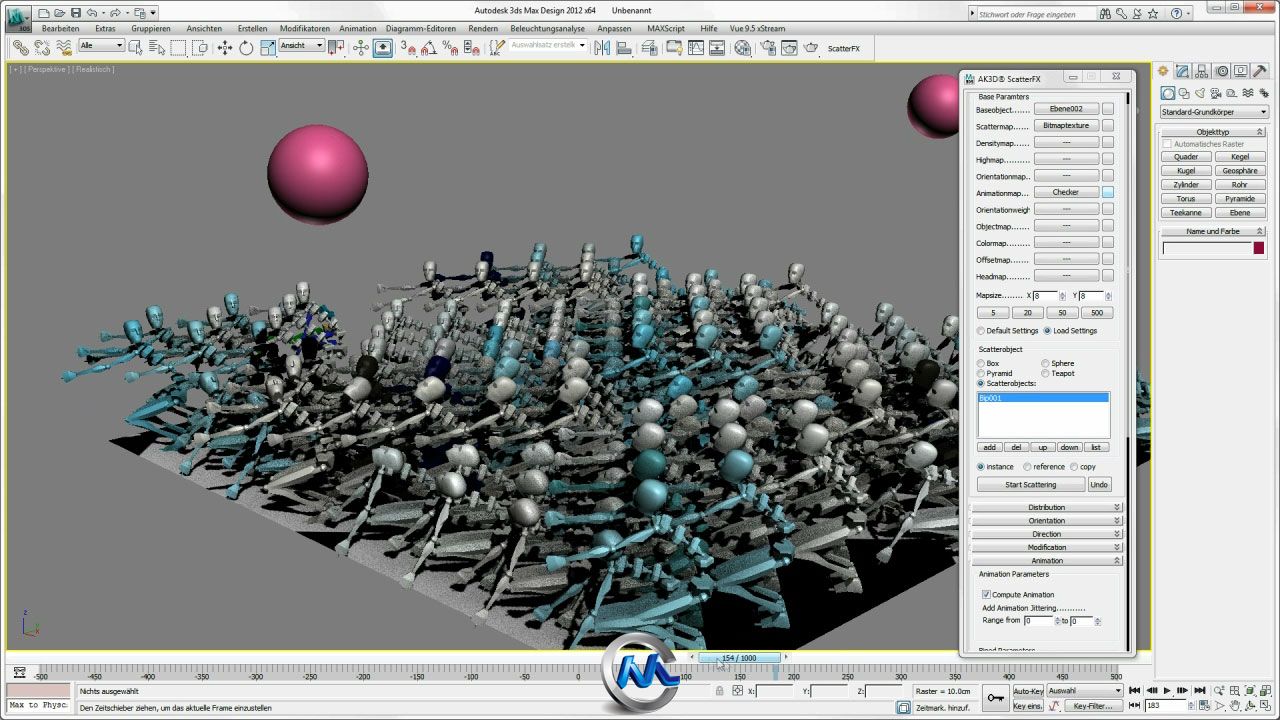 《3dsmax散射离散脚本》AK3D ScatterFX for 3ds Max