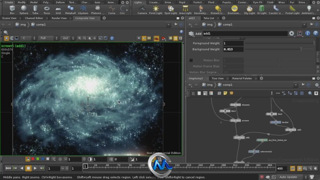 《Houdini中3D银河特效制作视频教程》cmiVFX Houdini 3D Galaxy Creation Effects