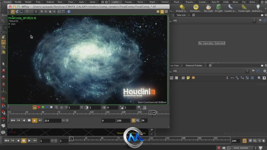 《Houdini中3D银河特效制作视频教程》cmiVFX Houdini 3D Galaxy Creation Effects