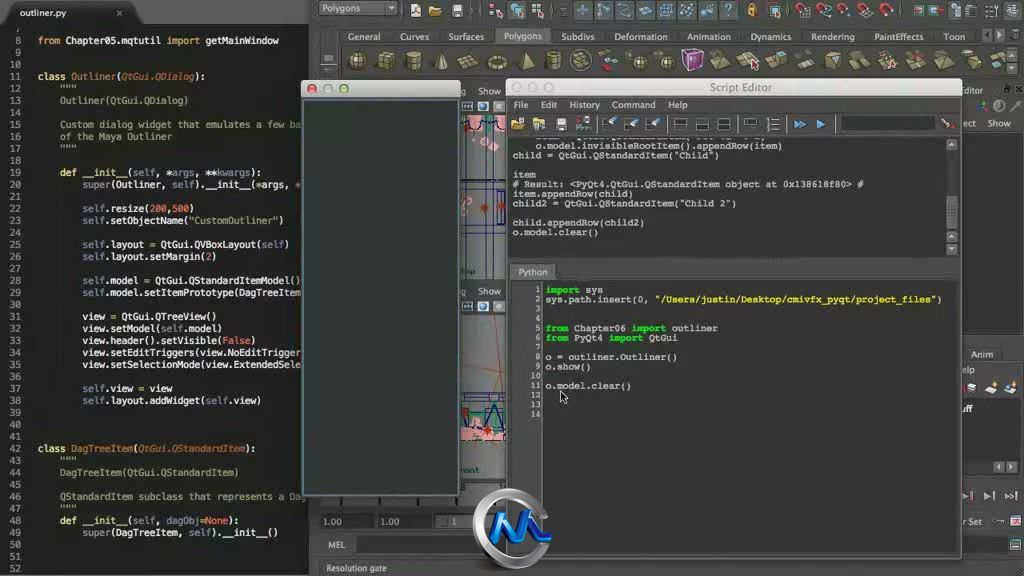 《Maya中PyQt4工具使用视频教程》cmiVFX PyQt4 UI Development for Maya