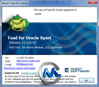 《Oracle数据库管理员工具11.6商业版》Quest Toad DBA Suite for Oracle (64bit)11.6