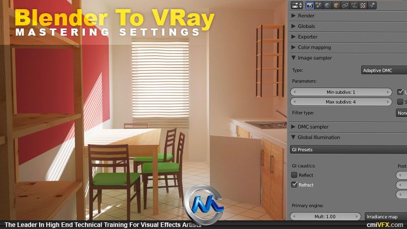 《Blender中使用VRay渲染视频教程第二季》cmiVFX Blender to VRay Settings Part 2