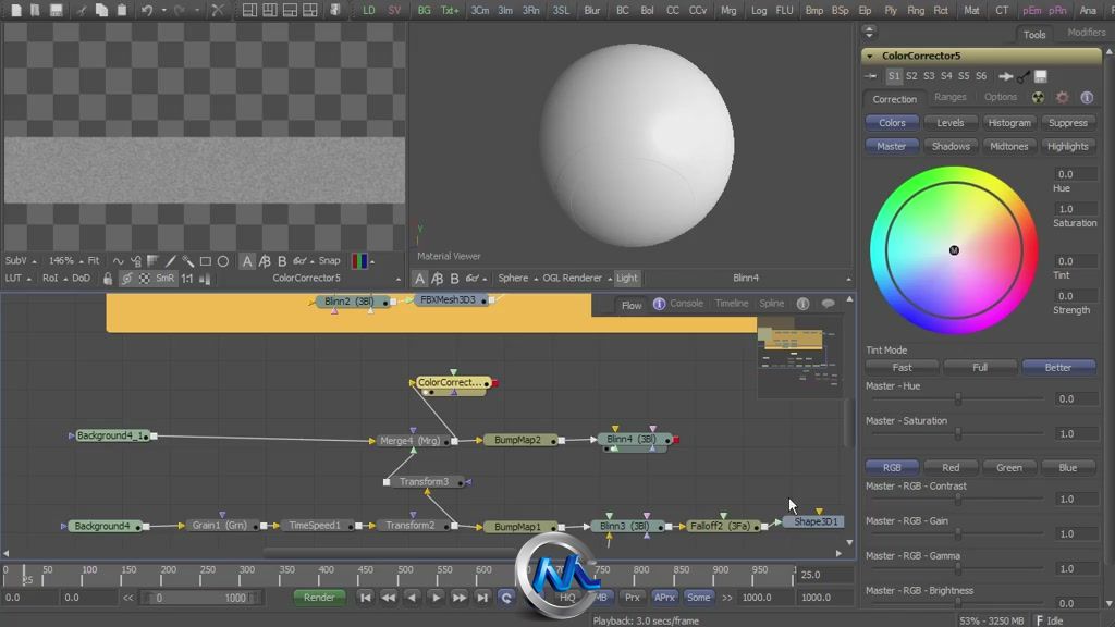 《Fusion汽车场景合成视频教程》cmiVFX Fusion Procedural Shading Networks