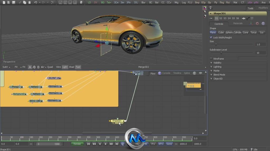 《Fusion汽车场景合成视频教程》cmiVFX Fusion Procedural Shading Networks