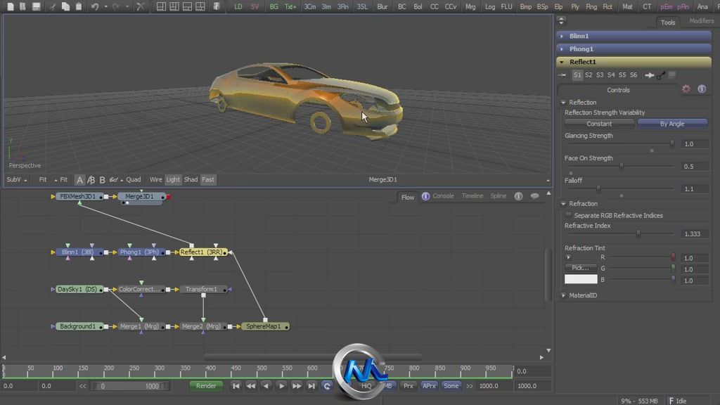 《Fusion汽车场景合成视频教程》cmiVFX Fusion Procedural Shading Networks