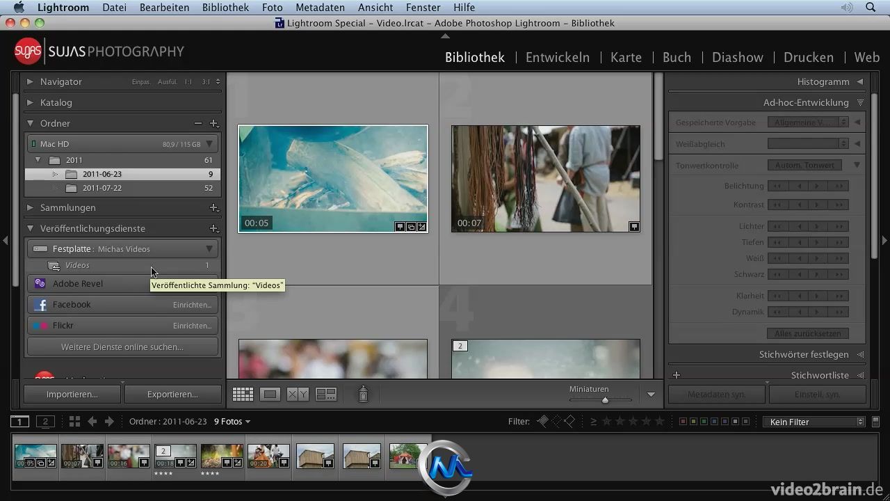《Lightroom视频数据编辑视频教程》video2brain Lightroom Special Video German