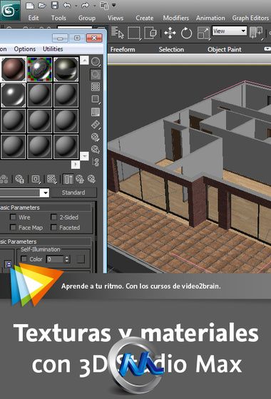 《3dsmax纹理材质制作视频教程》video2brain Textures and materials with 3D Stud...