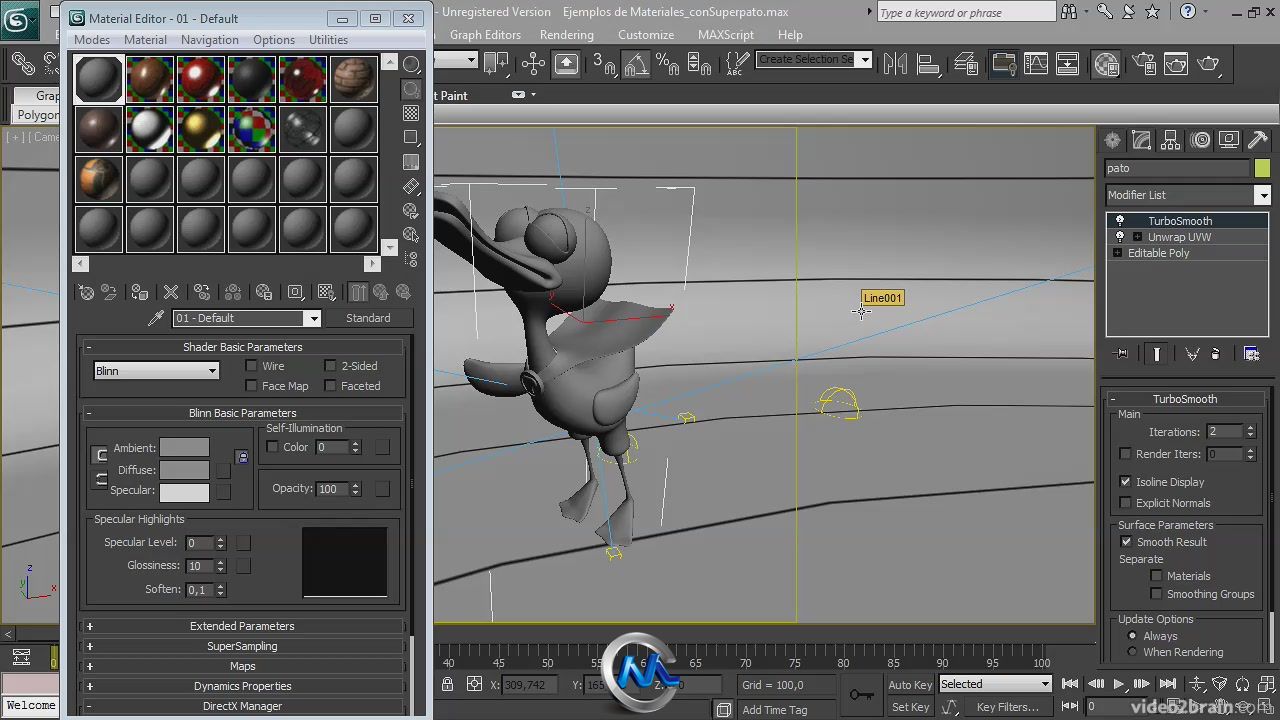 《3dsmax纹理材质制作视频教程》video2brain Textures and materials with 3D Stud...