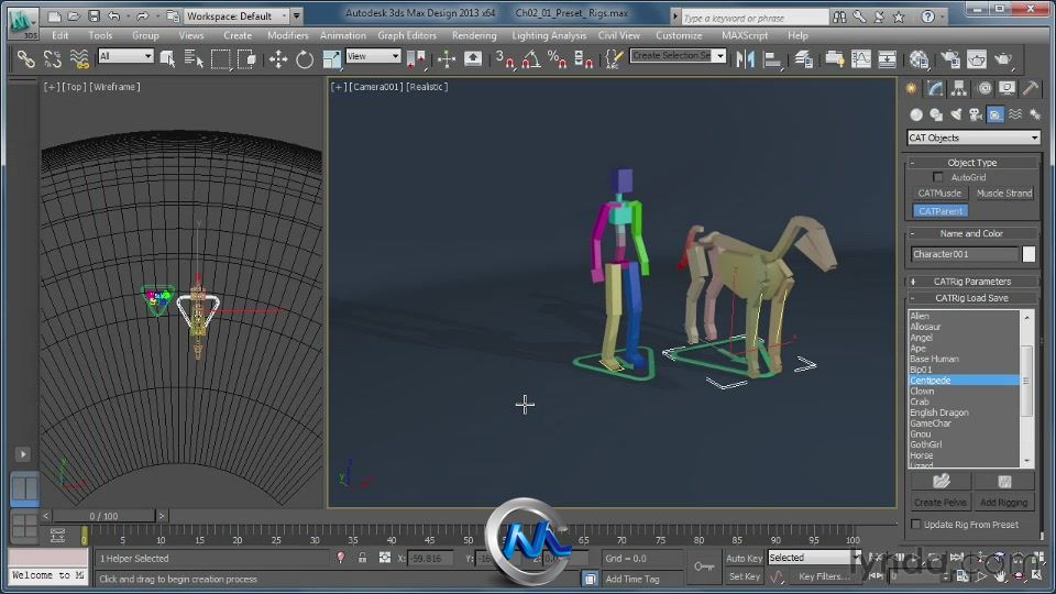 《3dsMax中CAT工具使用视频教程》Lynda.com Getting Started with CAT Rigging Too...