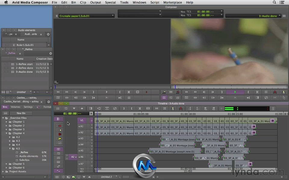 《Avid叙事节奏剪辑技巧视频教程》Lynda.com Narrative Scene Editing with Avid M...